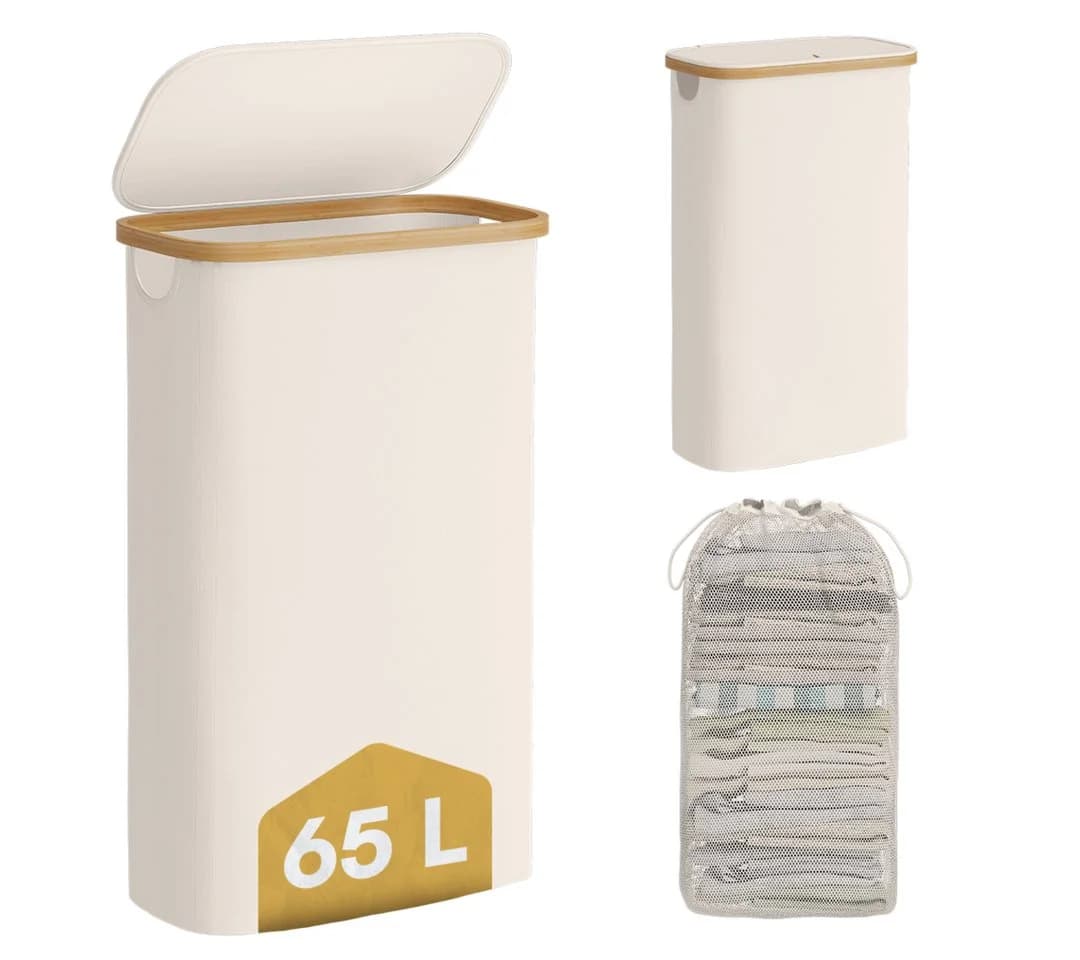Bellamio Wäschekorb Tolt Beige 65 L mit herausnehmbarem Wäschesack - Bild 2