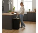 Bellamio Flaschensammler Tolt 100L Stoff & Bambus Schwarz Bild 1