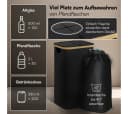 Bellamio Flaschensammler Tolt 100L Stoff & Bambus Schwarz Bild 5