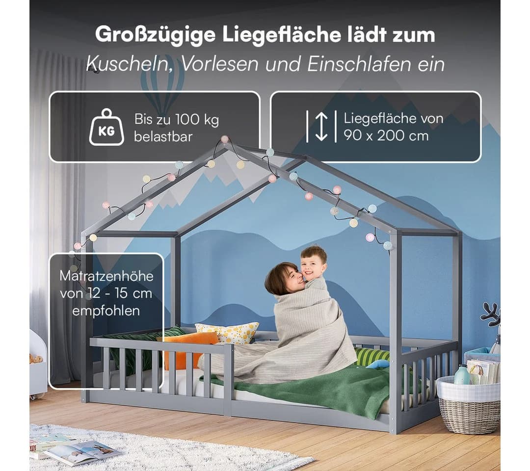 Bellabino Hausbett Bia mit Lattenrost und Matratze - Bild 5