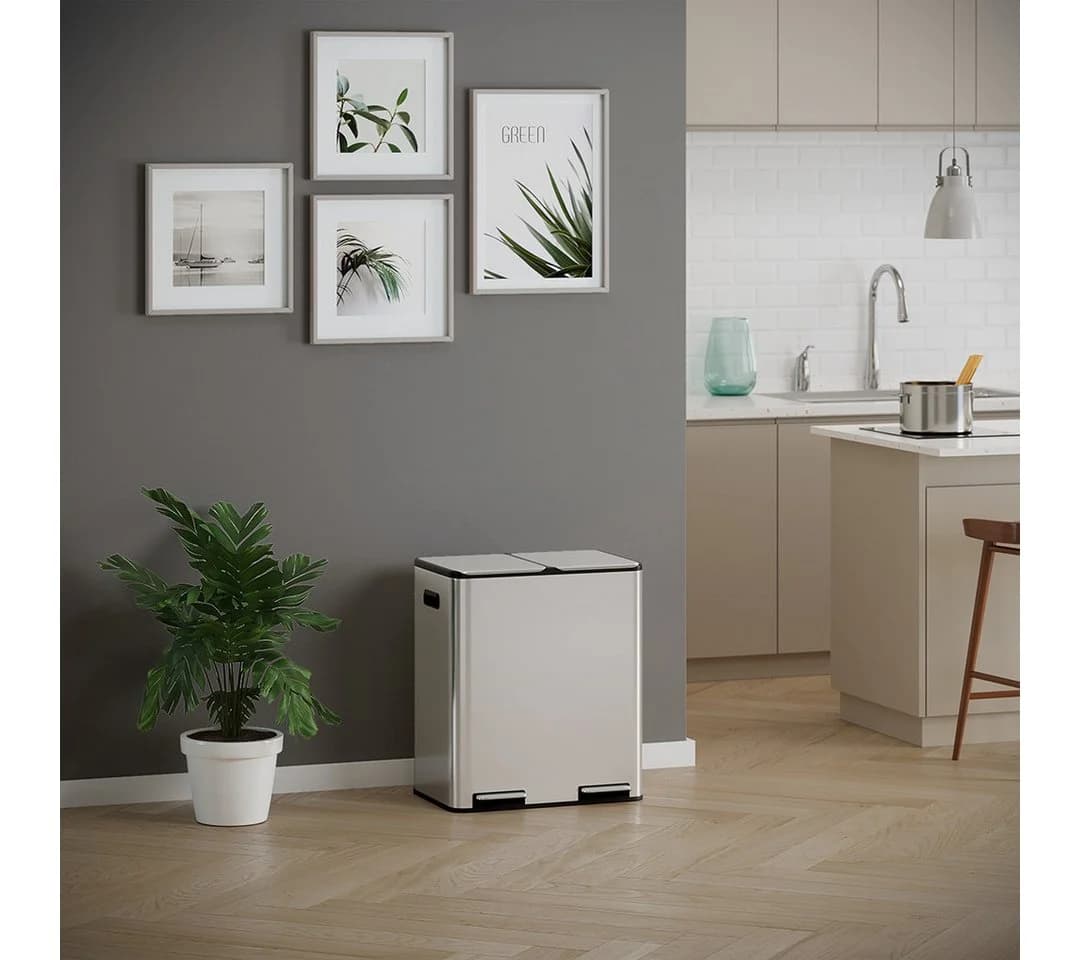 STEELSØN Mülleimer Elyron 2x30 Liter Edelstahl Soft-Close Fußpedal