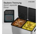 STEELSØN Mülleimer Elyron 2x30 Liter Edelstahl Soft-Close Fußpedal Bild 5