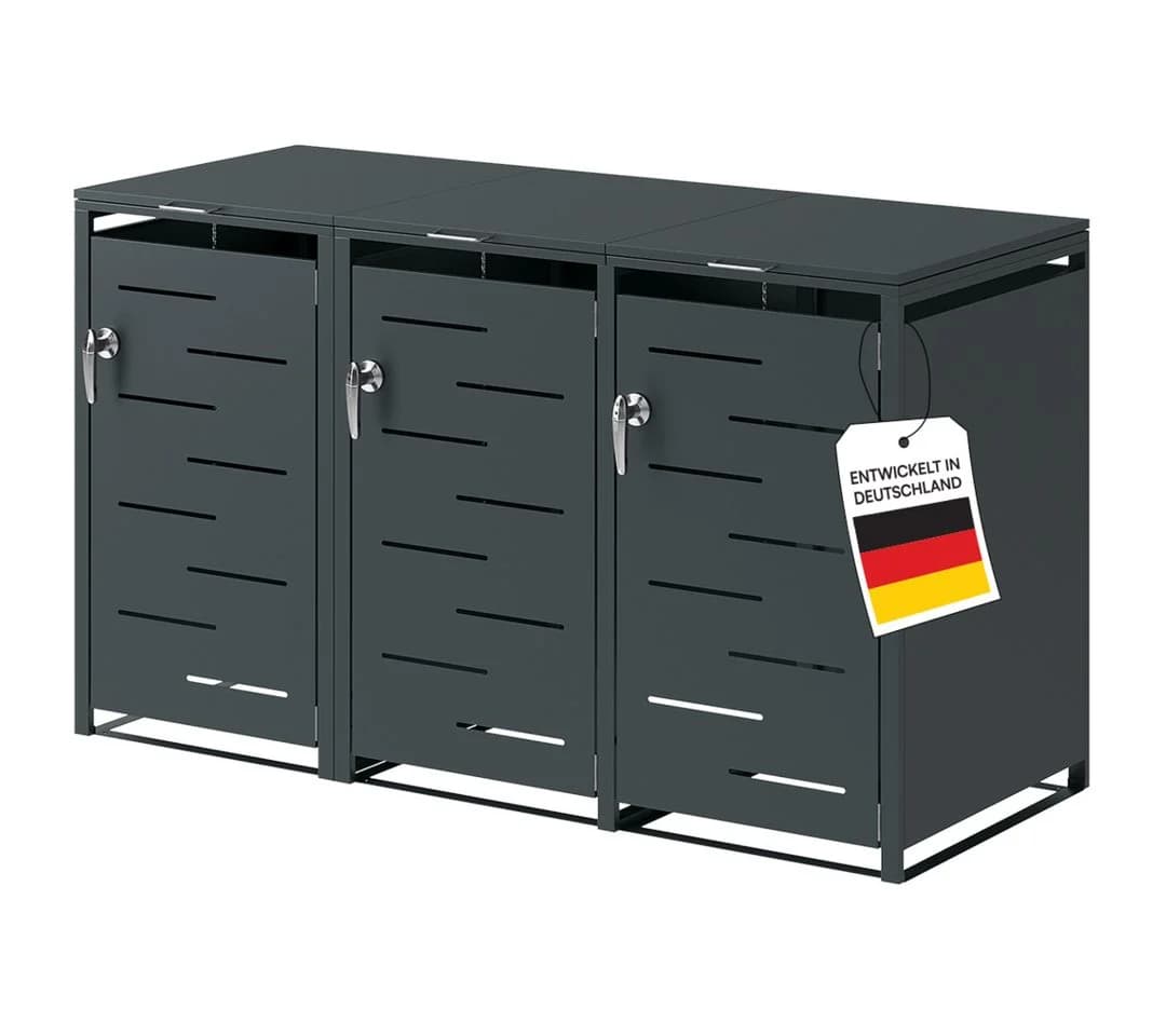 STEELSØN Mülltonnenbox Diorus 240L Anthrazit 3 Türen - Bild 2