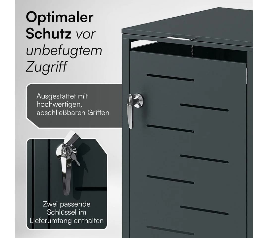 STEELSØN Mülltonnenbox Diorus 240L Anthrazit 3 Türen - Bild 4