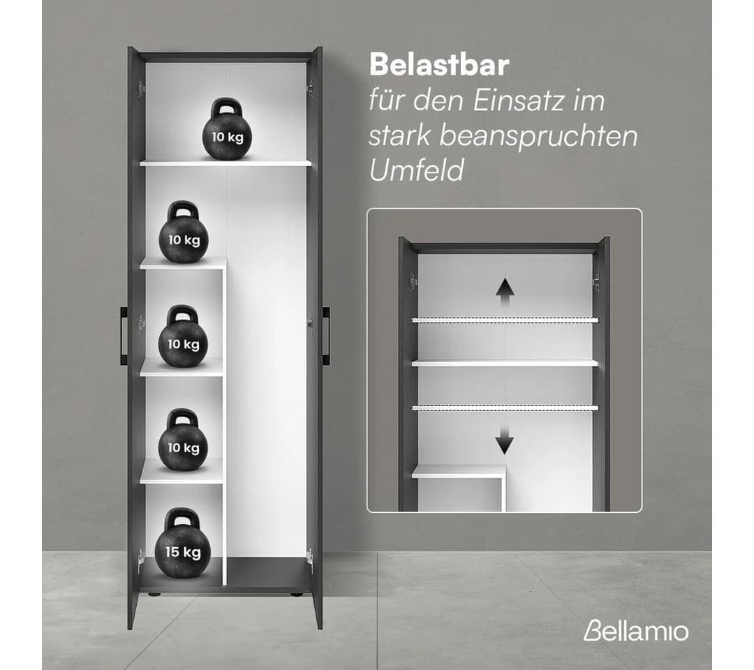 Bellamio Mehrzweckschrank-Set Apol Anthrazitschwarz 2er-Set - Bild 4