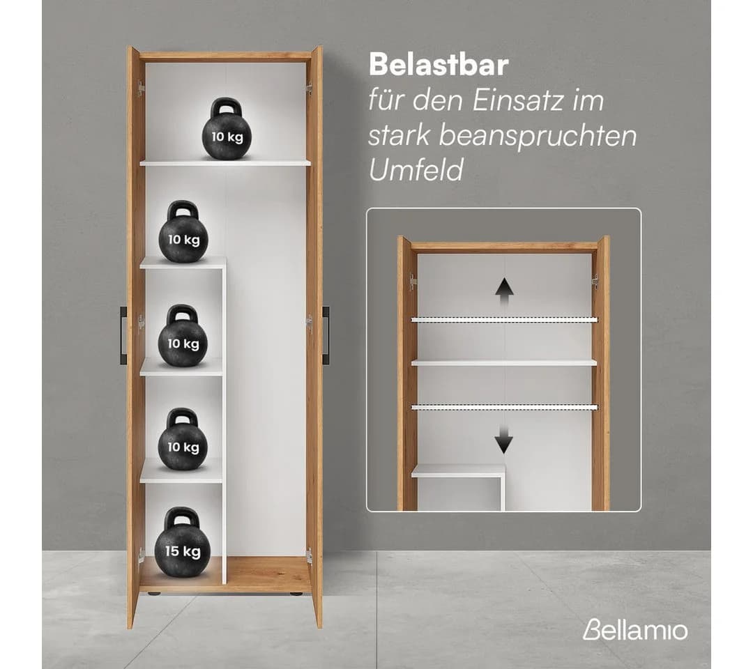Bellamio Mehrzweckschrank-Set Apol Eichenoptik 2er-Set - Bild 4