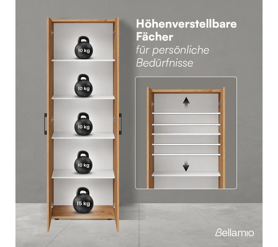 Bellamio Mehrzweckschrank-Set Apol Eichenoptik 2er-Set - Bild 5