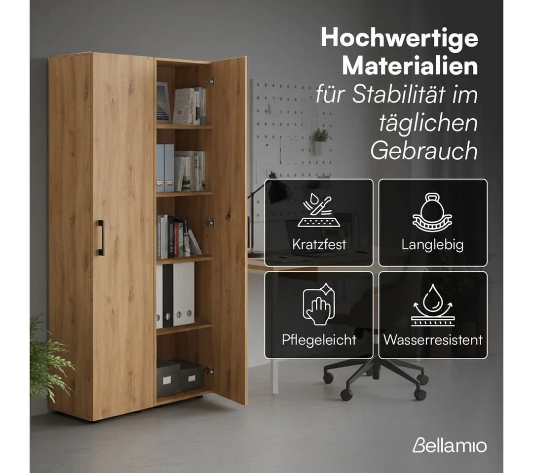 Bellamio Mehrzweckschrank Apol Eichenoptik 2 Türen 5 Fächer - Bild 5