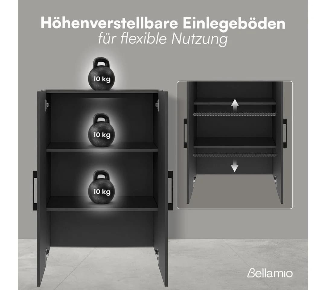 Bellamio Mehrzweckschrank Apol 88 cm hoch Anthrazitschwarz Büroschrank - Bild 5