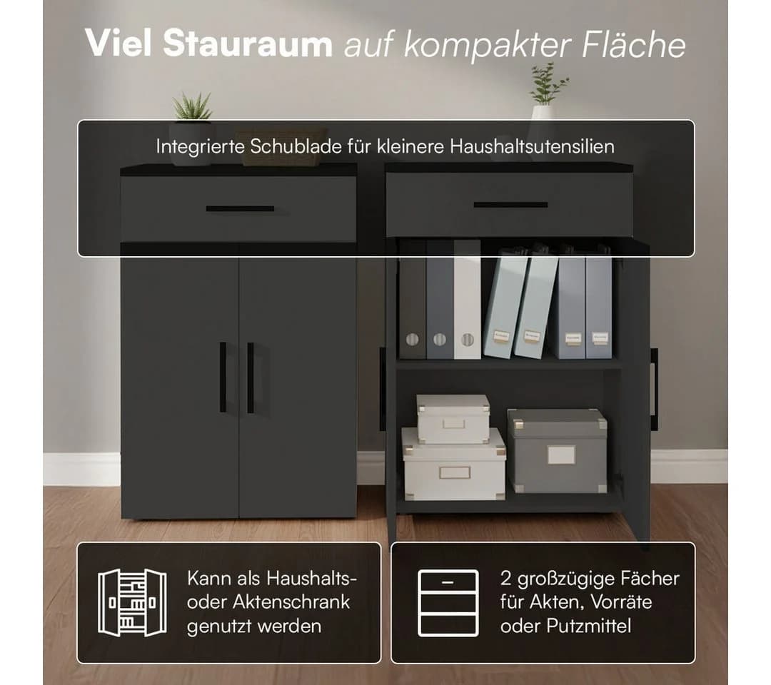 Bellamio Mehrzweckschrank Apol Schwarz mit Schublade