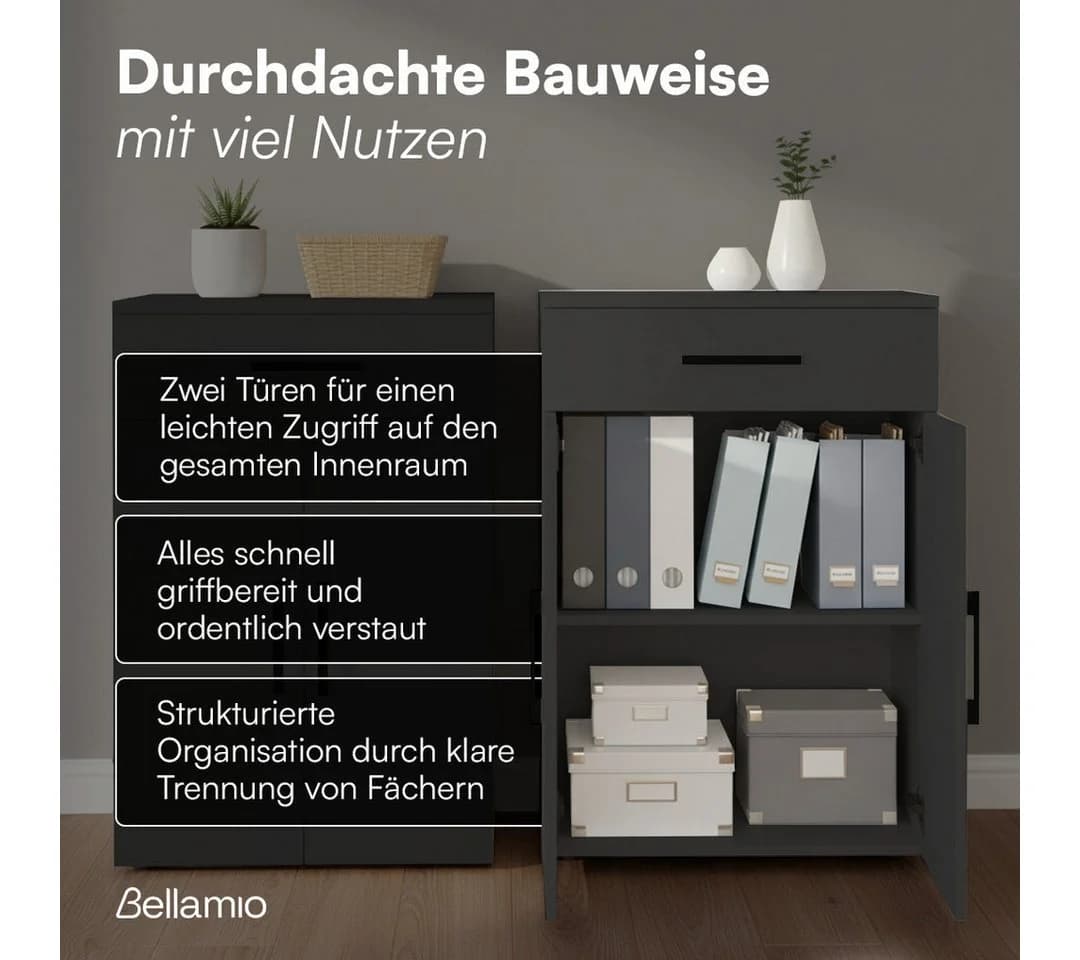 Bellamio Mehrzweckschrank Apol Schwarz mit Schublade - Bild 3