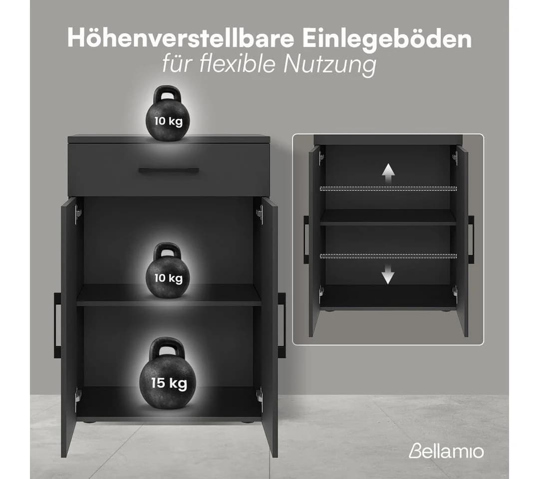 Bellamio Mehrzweckschrank Apol Schwarz mit Schublade - Bild 4