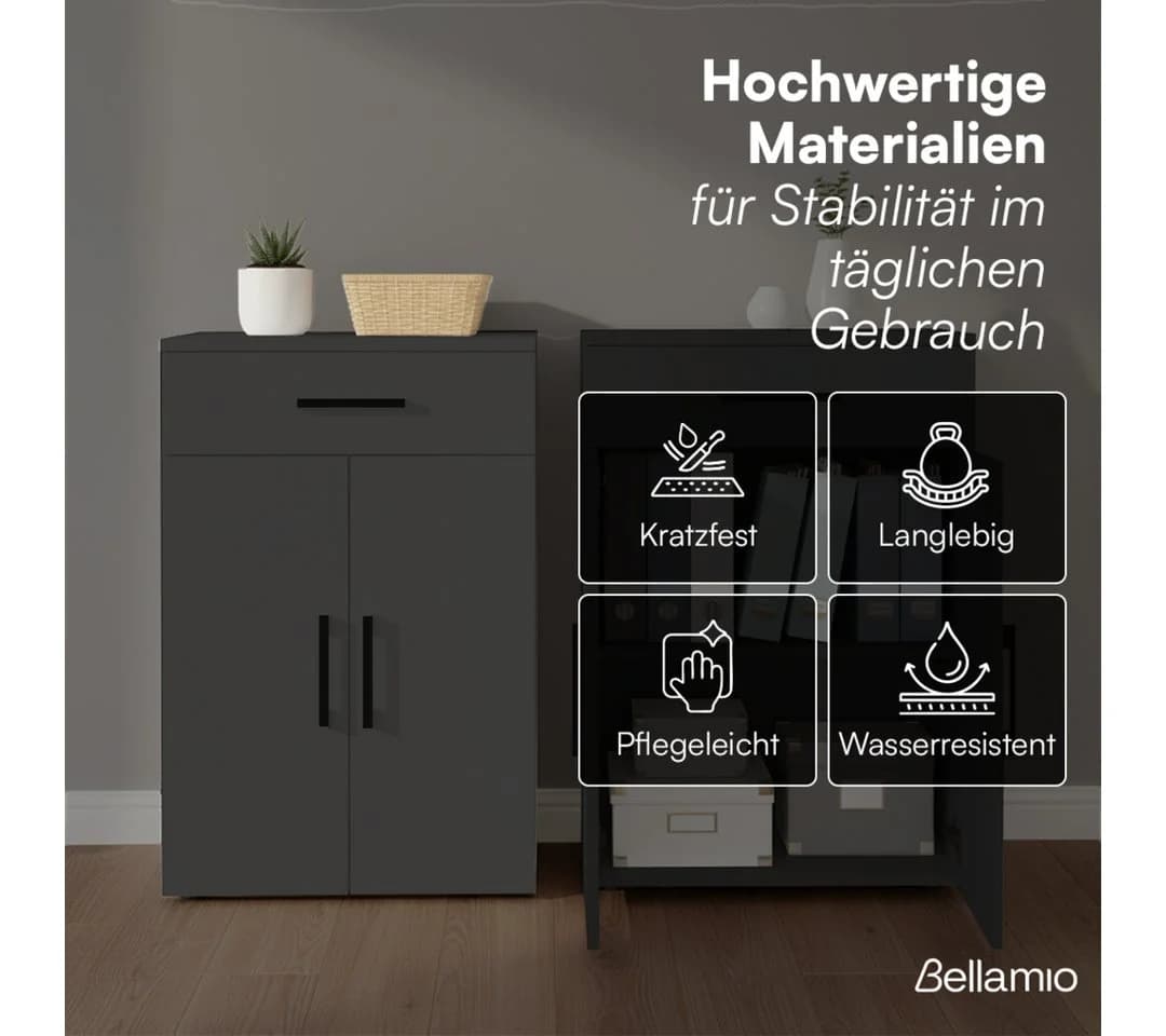 Bellamio Mehrzweckschrank Apol Schwarz mit Schublade - Bild 5