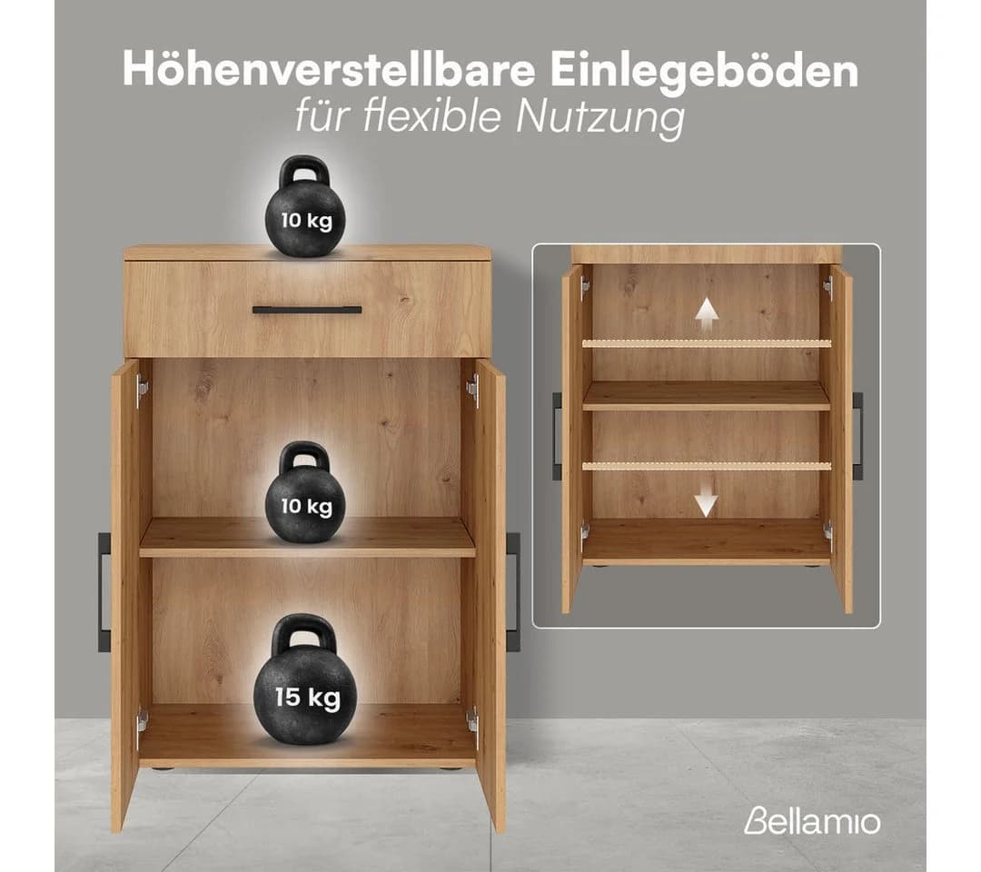 Bellamio Mehrzweckschrank Apol 88 cm - Eichenoptik - Bild 4