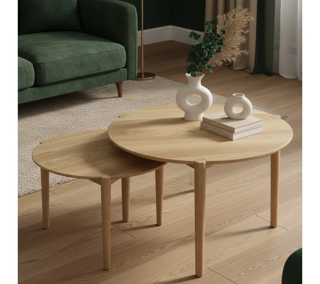 skølm Couchtisch Åsarna aus Eiche Massivholz 2er Set - Bild 2