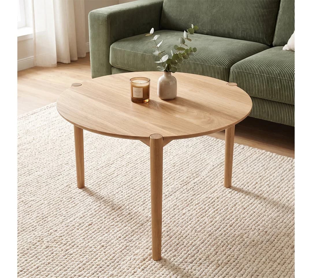 skølm Couchtisch Åsarna aus Eiche Massivholz 70 cm geölt & lackiert - Bild 2