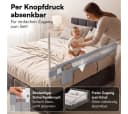 Bellabino Bettschutzgitter Drina höhenverstellbar 69–99 cm Hellgrau Bild 1