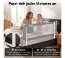 Bellabino Bettschutzgitter Drina höhenverstellbar 69–99 cm Hellgrau Bild 3