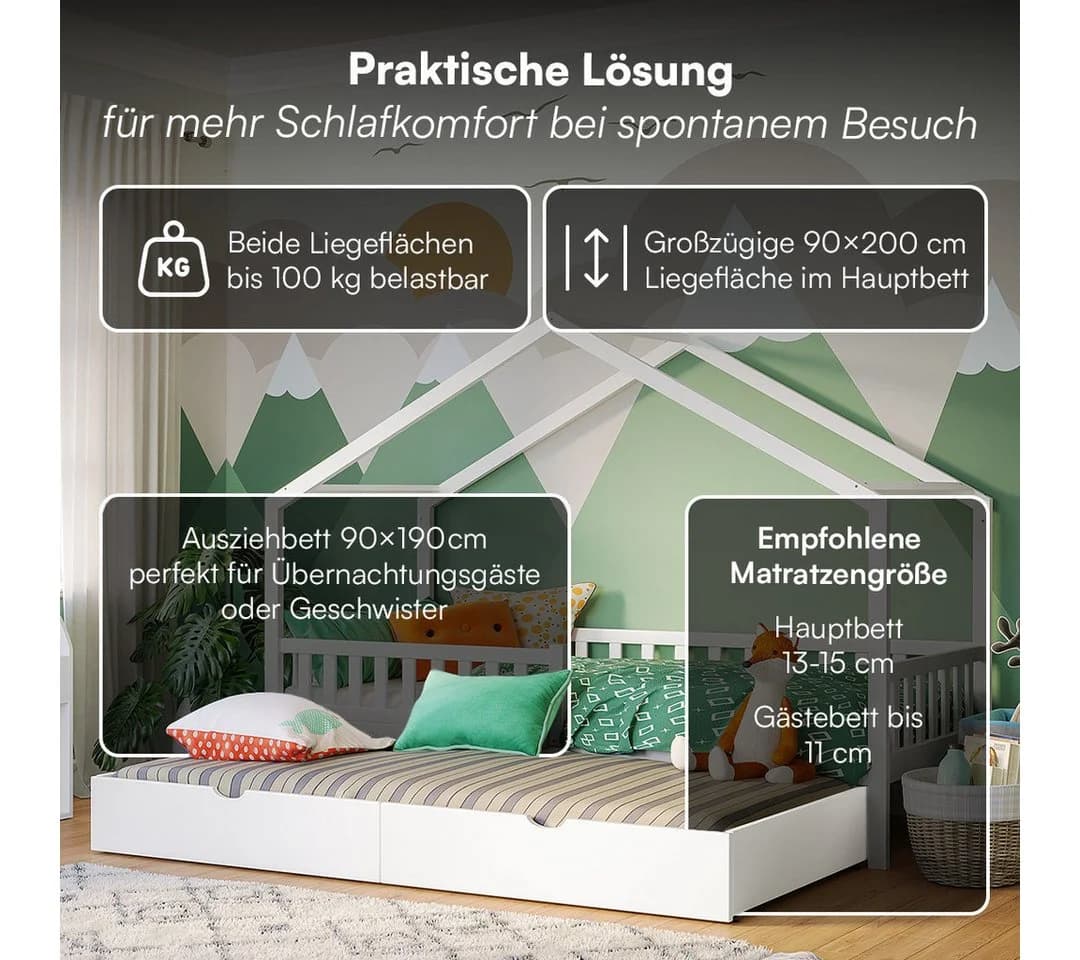 Bellabino Hausbett Vils mit Ausziehbett & Rausfallschutz - Bild 4