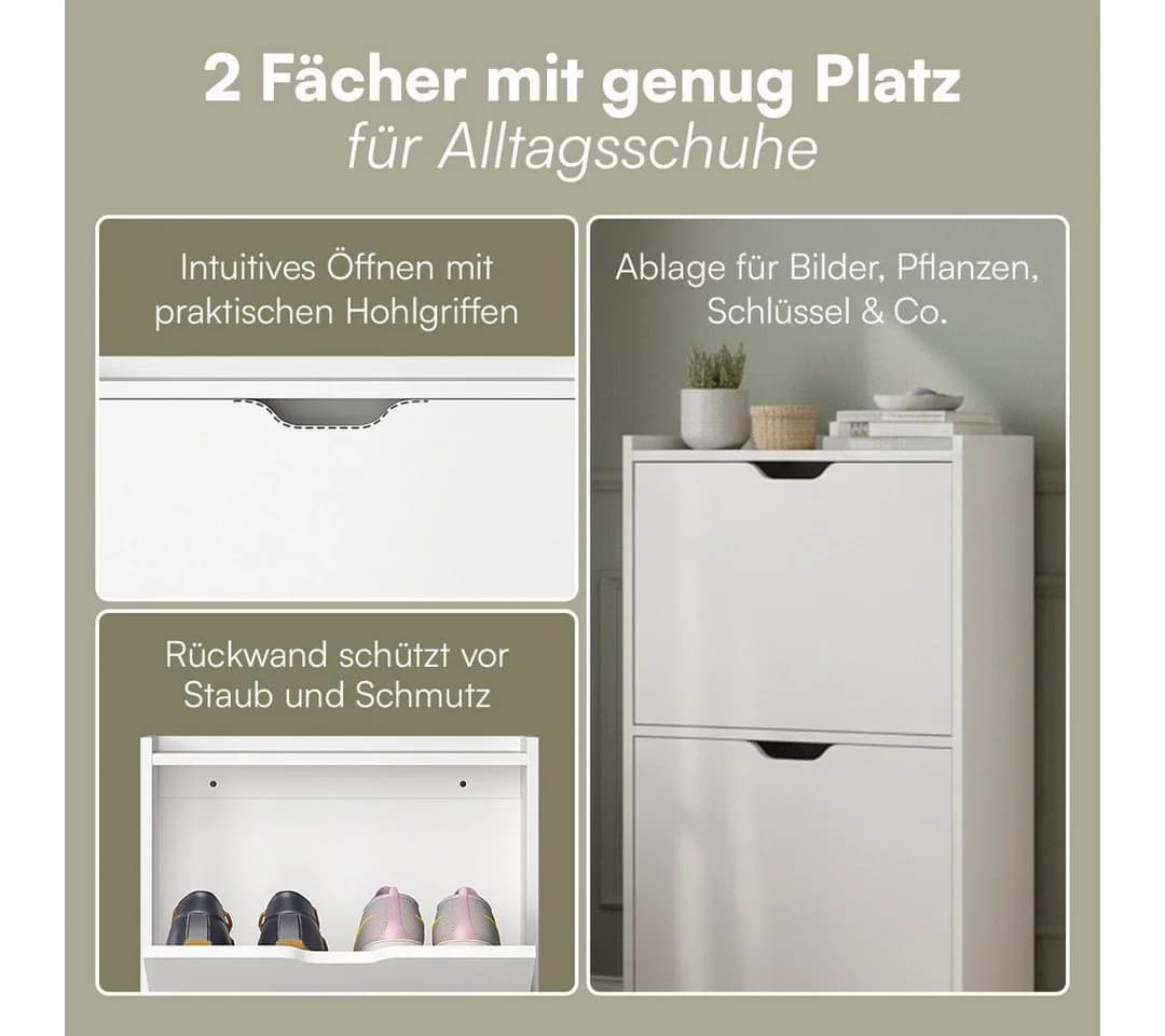 Bellamio Schuhschrank Ceyhan 19 cm Tiefe für schmale Flure - Bild 3