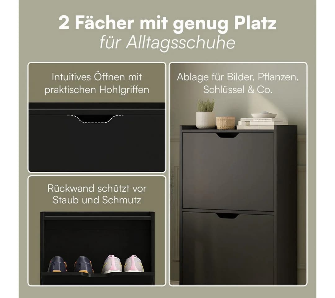 Bellamio Schuhschrank Ceyhan 19 cm Tiefe für schmale Flure - Bild 3