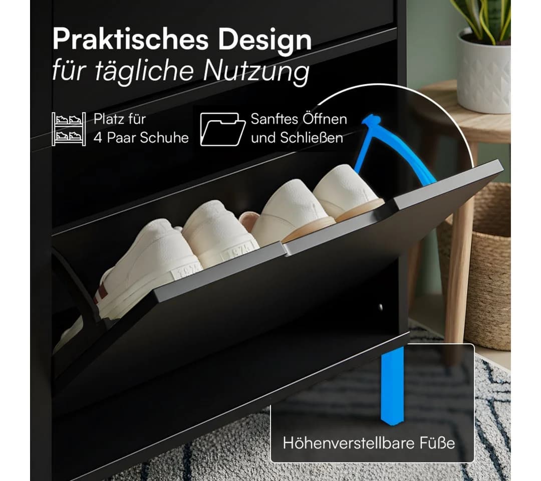 Bellamio Schuhschrank Ceyhan 19 cm Tiefe für schmale Flure - Bild 4