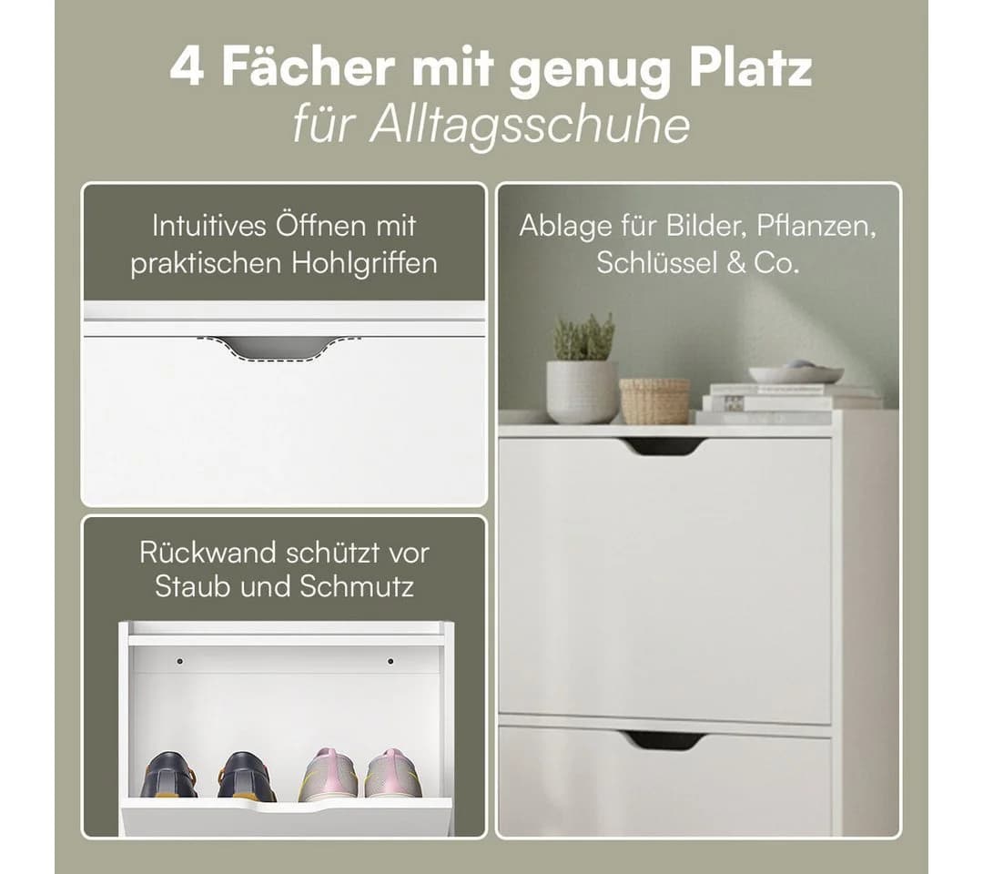 Bellamio Schuhschrank Ceyhan 19 cm Tiefe für schmale Flure - Bild 3