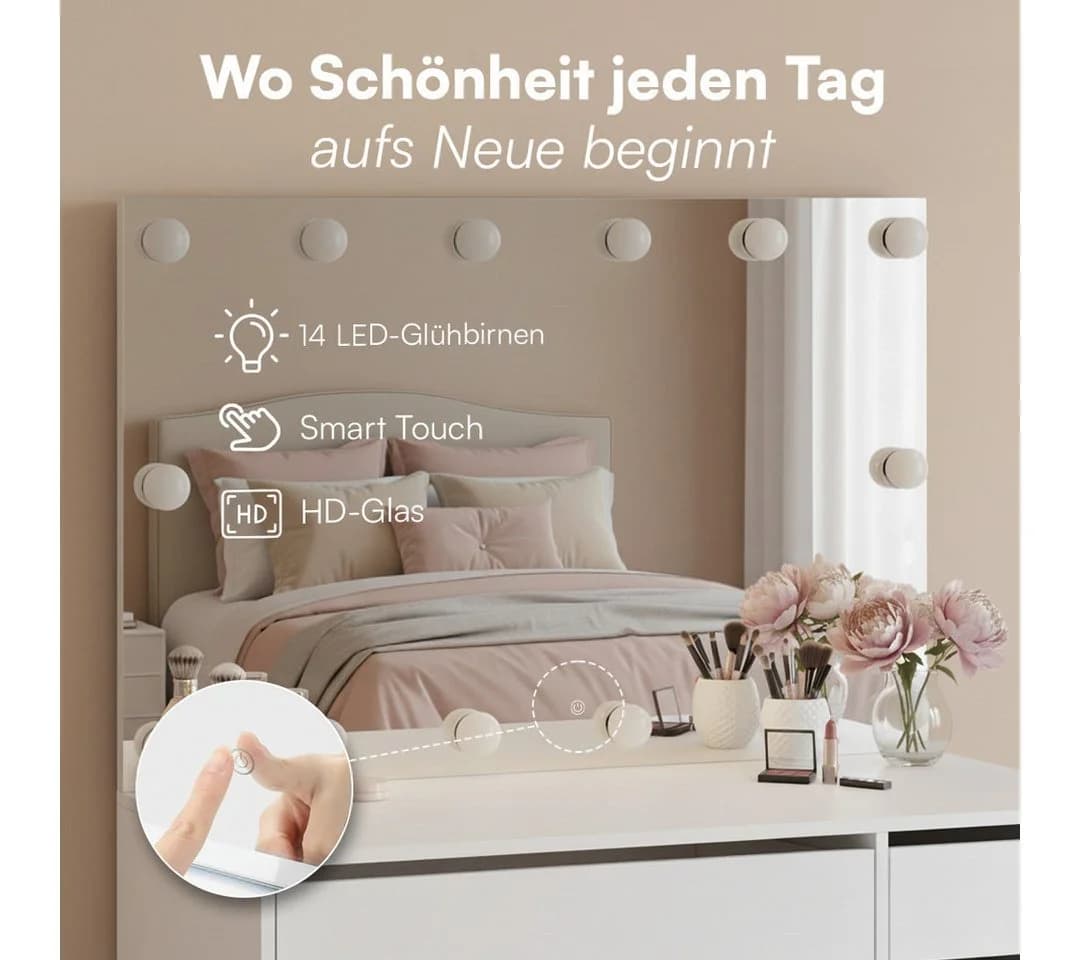 Bellamio Schminkspiegel Livny Hollywood mit LED-Beleuchtung & Touch