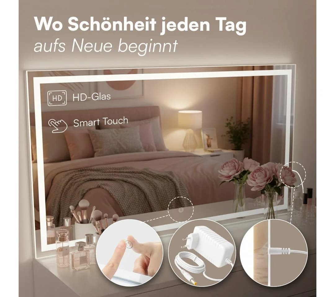 Bellamio Schminkspiegel Livny mit LED-Beleuchtung Wandmontage