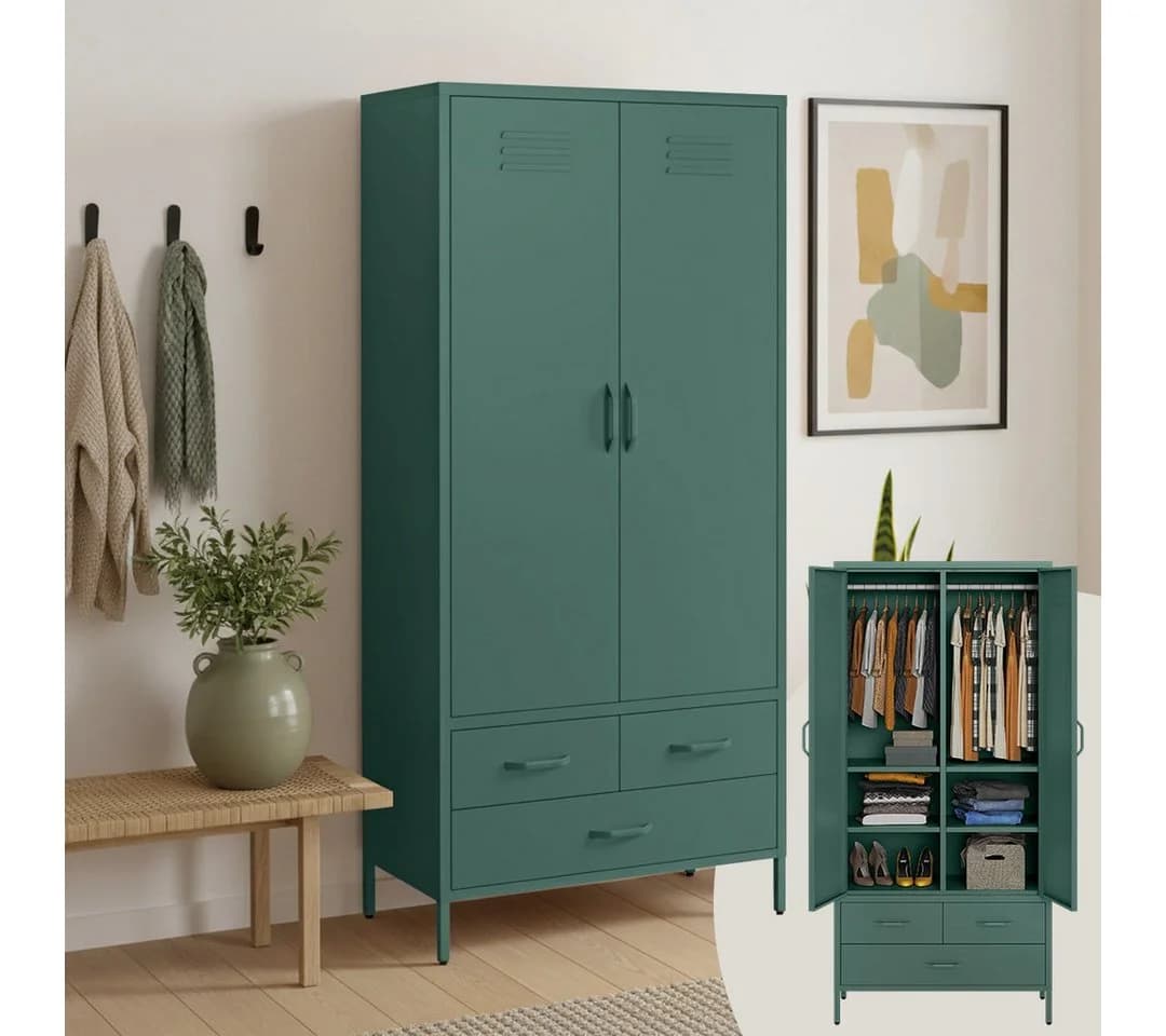 skølm Kleiderschrank Atria aus Metall (Dunkelgrün) - Bild 2