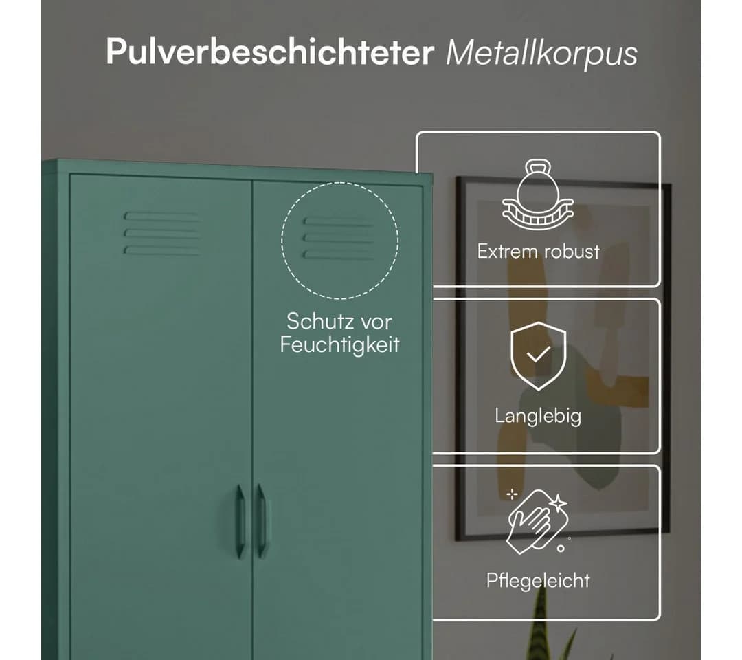 skølm Kleiderschrank Atria aus Metall (Dunkelgrün) - Bild 4
