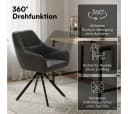skølm Esszimmerstuhl Sköll Drehstuhl mit Samt-Bezug (4er Set, dunkelgrau) Bild 3