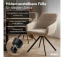 skølm Esszimmerstuhl Sköll Drehstuhl Samt-Bezug 6er Set Macchiato Bild 4