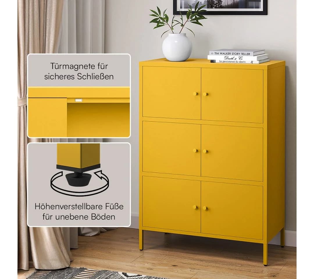 skølm Kommode Atriona Metall Senfgelb Industriedesign - Bild 3