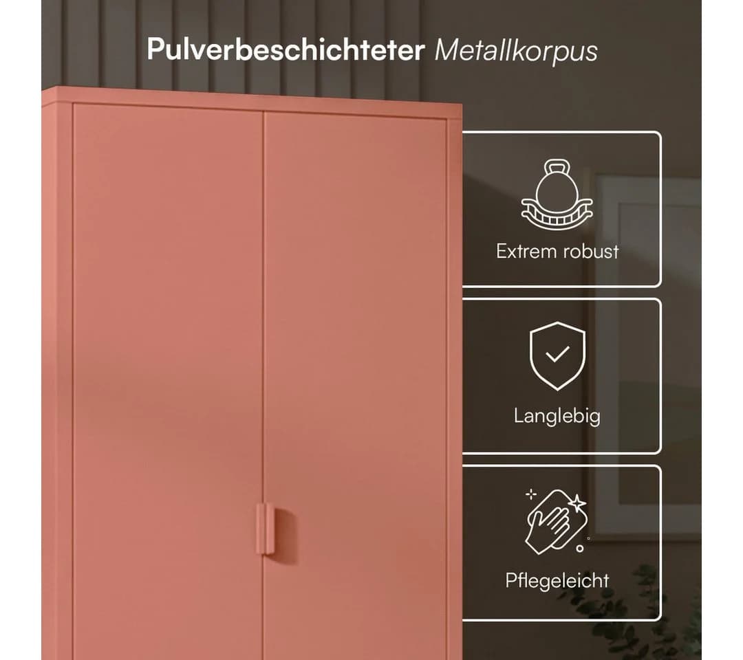 skølm Kleiderschrank Ituri Metall Terrakotta - Bild 4