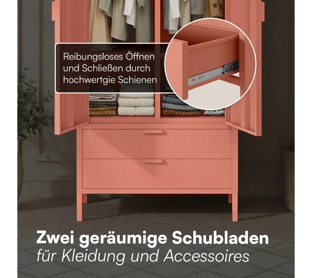skølm Kleiderschrank Ituri Metall Terrakotta - Bild 5