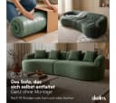 skølm Sofa Loki Teddy-Bouclé-Stoff 4-Sitzer Dunkelgrün Bild 5