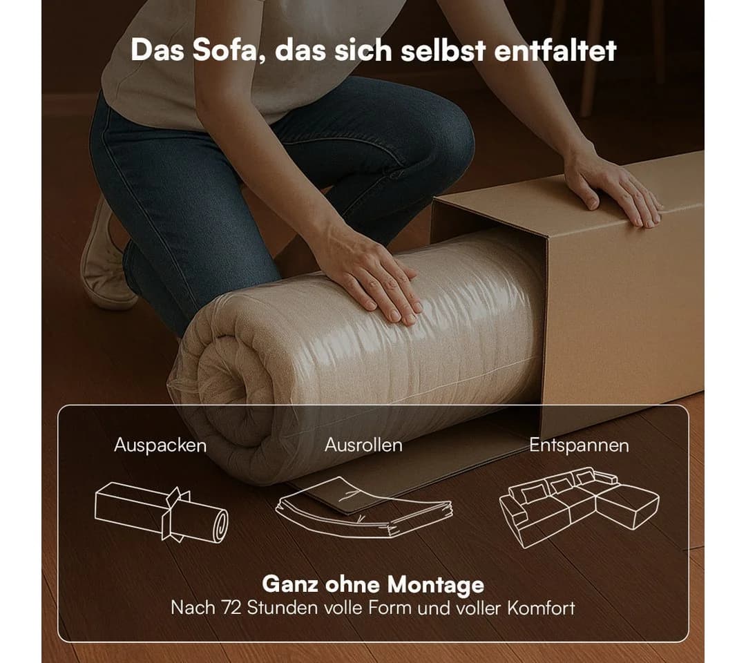 skølm Sofa Freki Cord 3-Sitzer Dunkelgrün - Bild 4