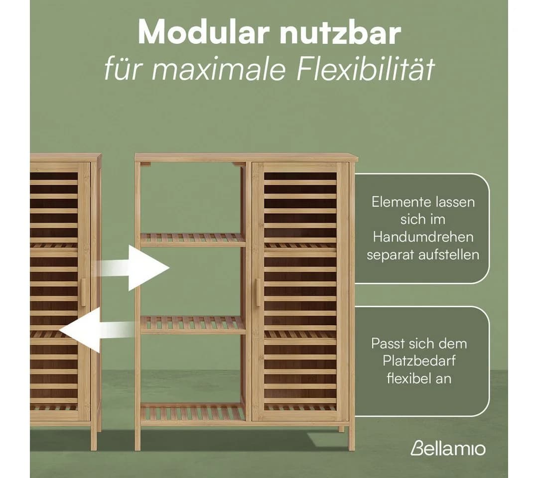 Bellamio Badmöbel-Set Newa Bambus 2er-Set mit 9 Fächern - Bild 5