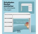 Bellabino Kinderschreibtisch Nore Weiß mit 5 Schubladen Bild 4