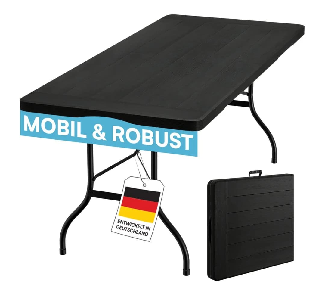 STEELSØN Klapptisch Zennar Schwarz HDPE-Kunststoff - Bild 2