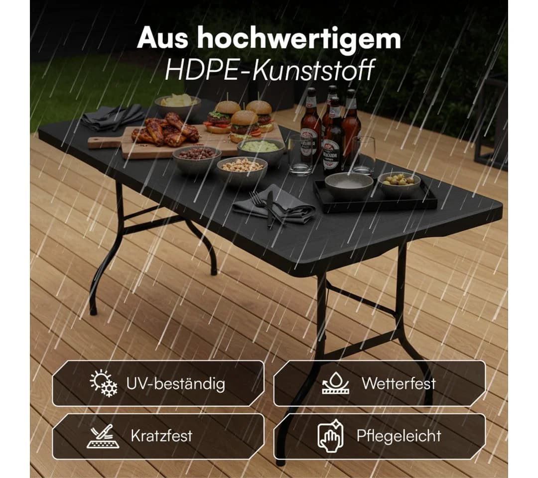 STEELSØN Klapptisch Zennar Schwarz HDPE-Kunststoff - Bild 3
