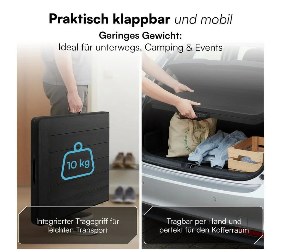 STEELSØN Klapptisch Zennar Schwarz HDPE-Kunststoff - Bild 4