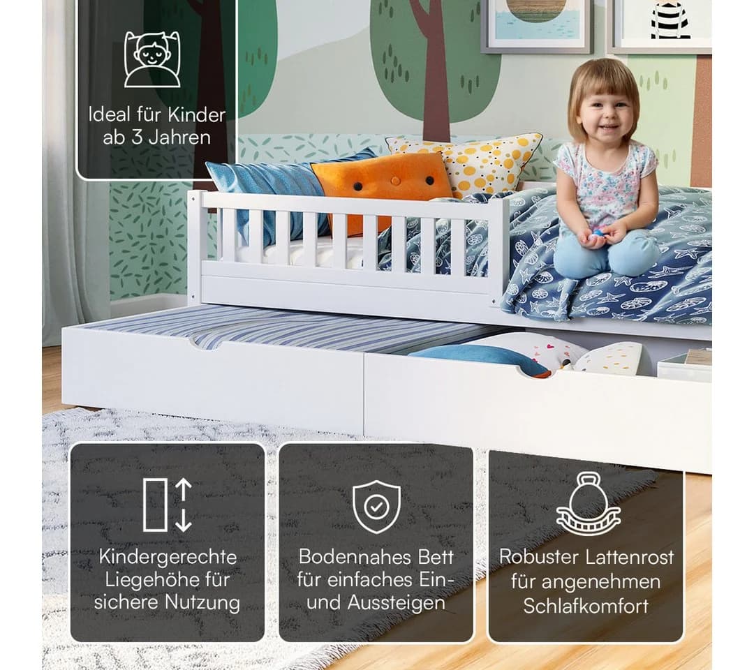 Bellabino Kinderbett Vils Weiß mit Schublade und Matratze - Bild 4