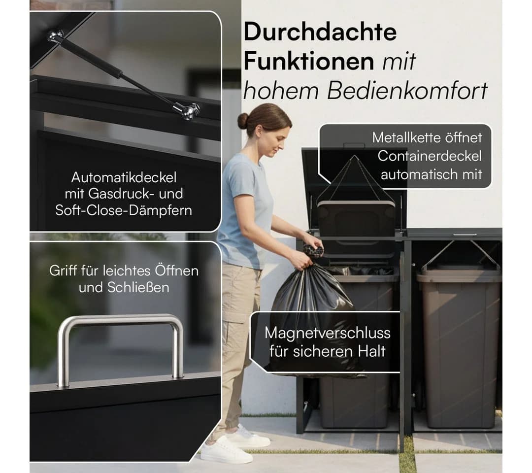 STEELSØN Mülltonnenbox Kestra 120L Holzoptik - Bild 4