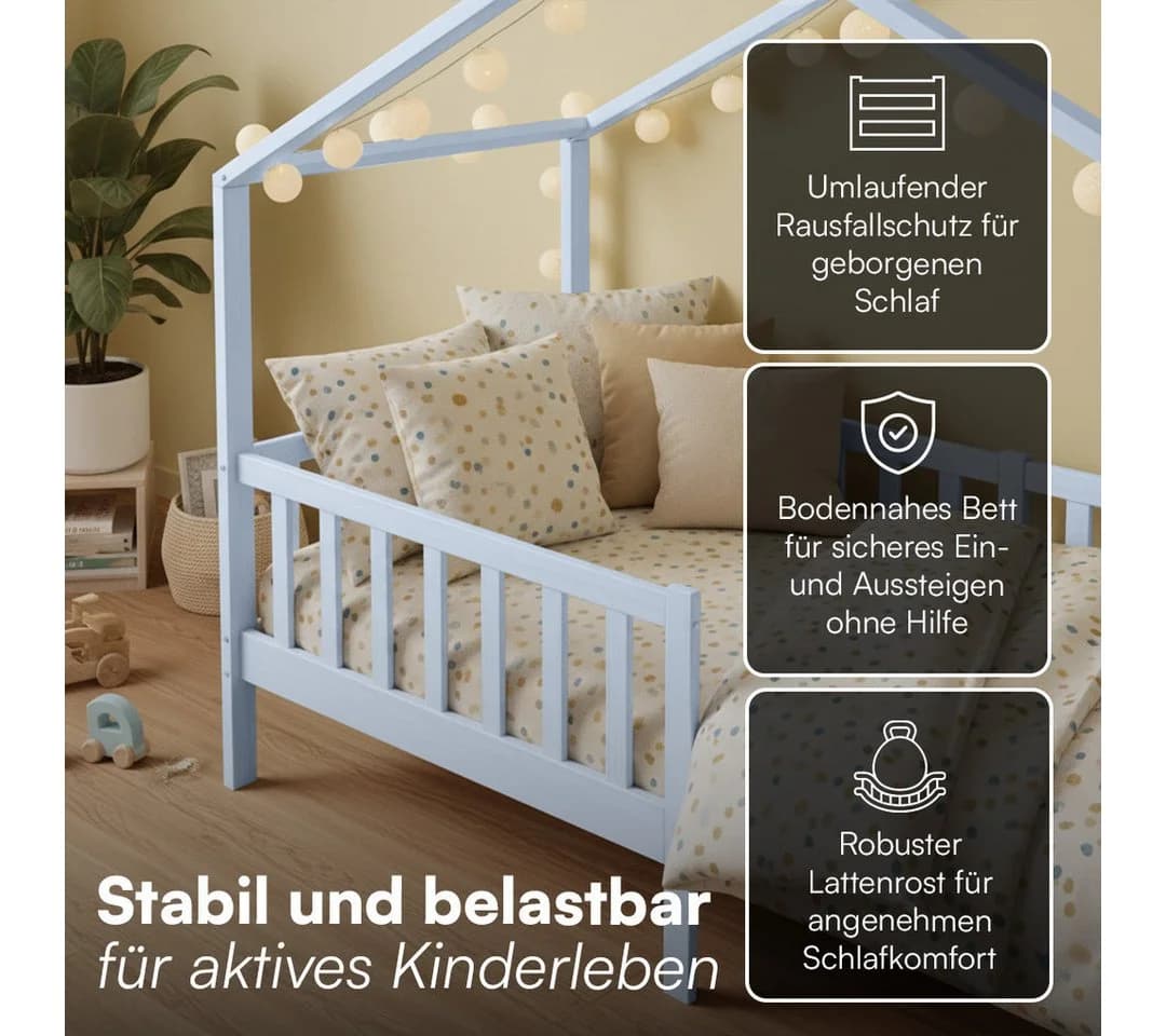 Bellabino Hausbett Bia mit Lattenrost Blau - Bild 3