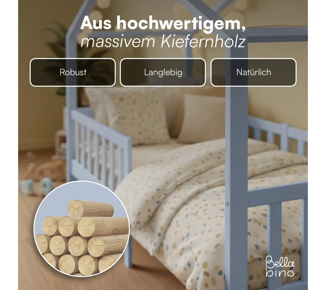 Bellabino Hausbett Bia mit Lattenrost Blau - Bild 5