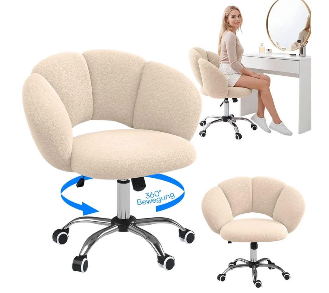 Bellamio Drehstuhl Meli Wolkenstuhl Beige Bürostuhl höhenverstellbar & drehbar - Bild 2