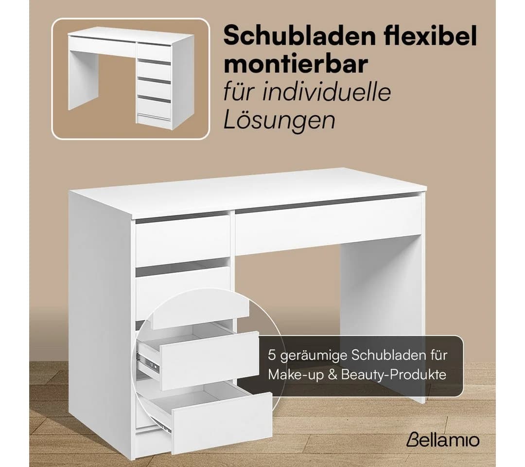 Bellamio Schminktisch Nore mit LED-Beleuchtung Weiß - Bild 3