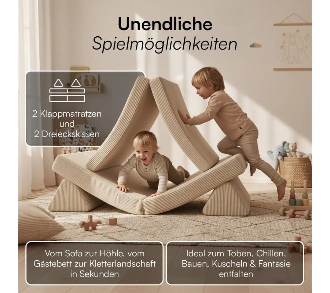 Bellabino Kindersofa Nile Beige Modulares Spielsofa - Bild 3